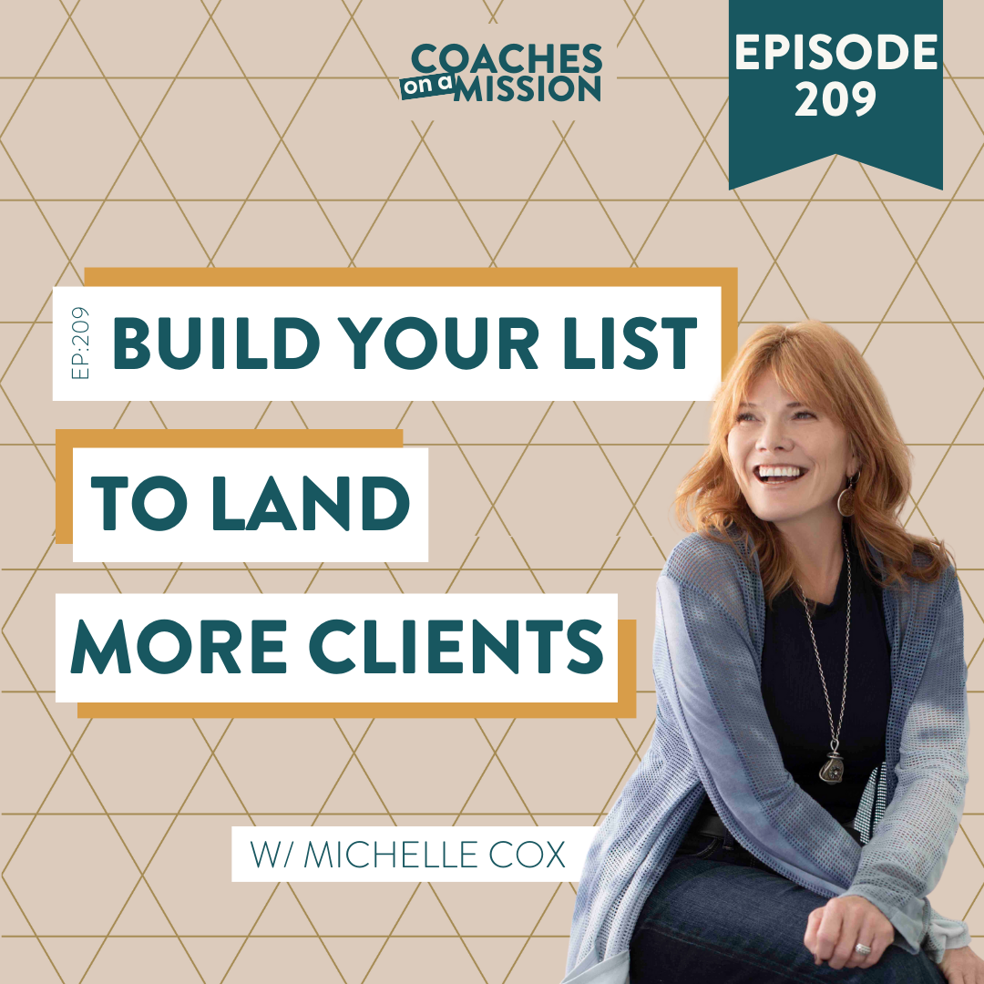 headshot of guest Michelle Cox for her "build your list to land more clients" podcast episode