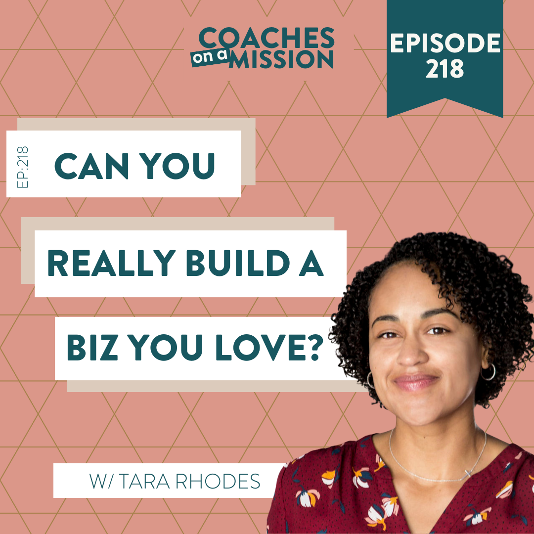 headshot of guest Tara Rodes for her "can you really build a biz you love?" podcast episode