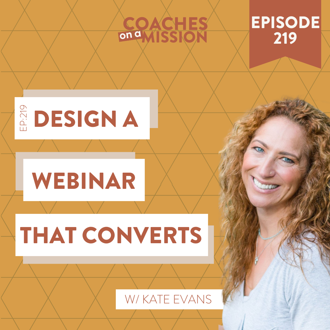 headshot of guest Kate Evans for her "design a webinar that converts" podcast episode
